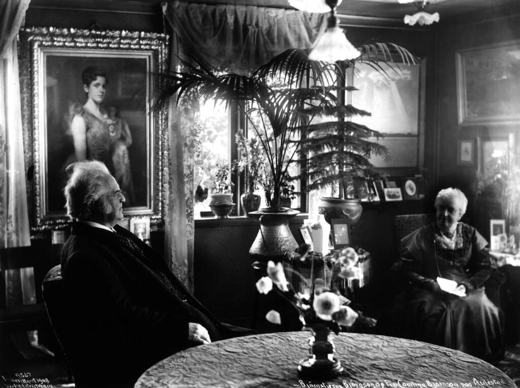 Bjørnstjerne Bjørnson und seine Frau Caroline (Foto vom 23.09.1908, Anders Beer Wilse)